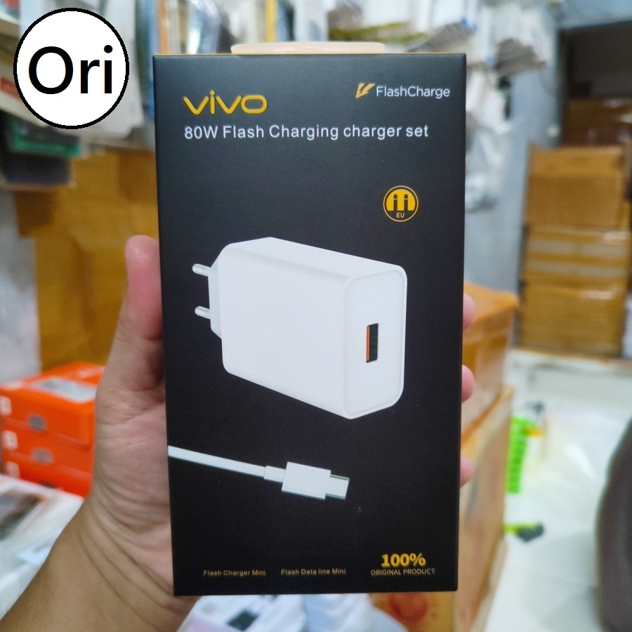 80WATT ORI 100% TC Travel FlashCharge SUPER TYPE C USB Vivo V40 V30 pro V29 V29e V27 V27e V25 V25e V