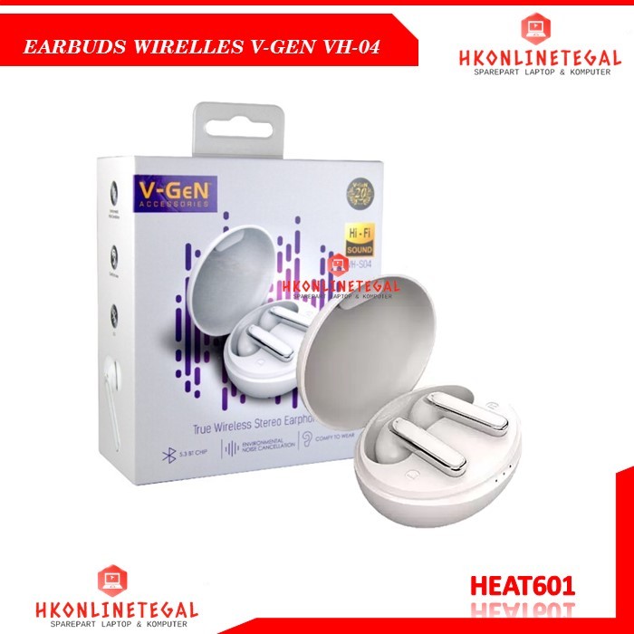 TWS V-GEN VH-S04 Earphone Bluetooth Wireless ENC Type C Bluetooth 5.3