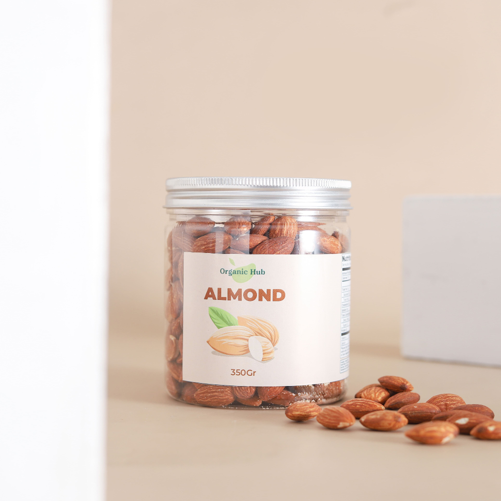 

Organic Hub Kacang Almond Panggang Kupas Premium Organik Roasted Almond Original Natural 100%