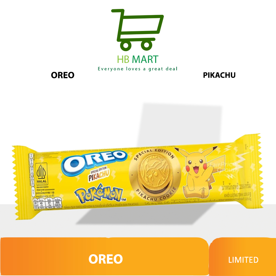 

BISKUIT OREO PIKACHU EDITION COOKIES CREAM CHOCOLATE & BANANA 120 g LE