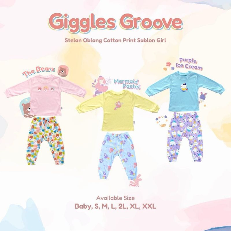 Libby Setelan Oblong Cotton Rib Panjang Bayi & Anak Girl / Setelan Oblong Baju & Celana Panjang Anak