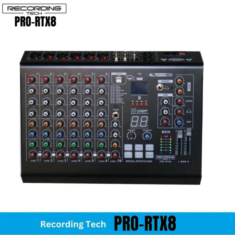 Recording Tech PRO RTX8 Professional Audio Mixer 8 Channel PRO-RTX8 Original