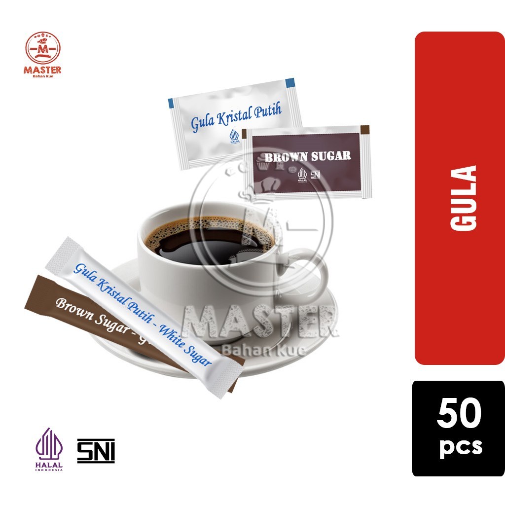 

Gula Sachet Hotel Kafe / White Sugar / Brown Sugar [Repack 50pcs]