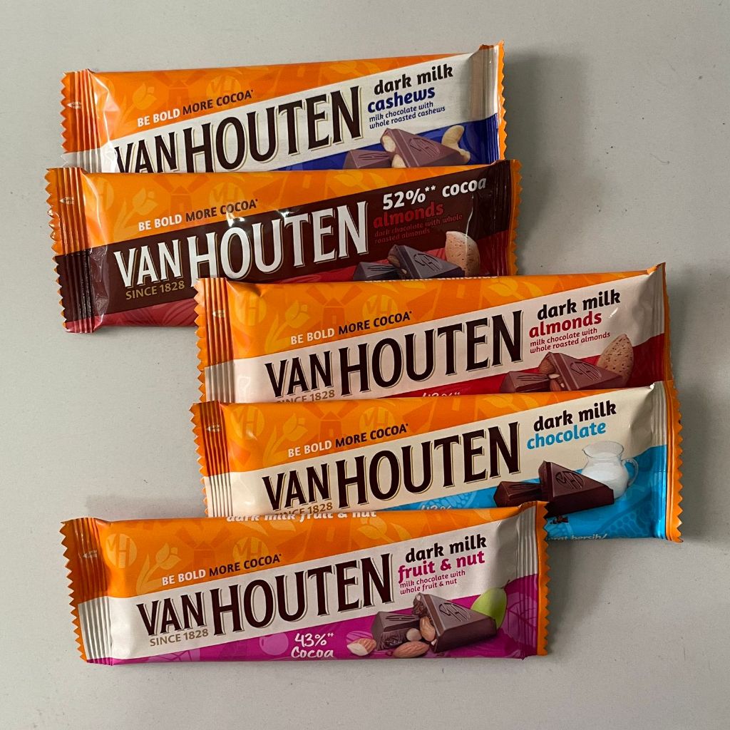 

COKLAT VAN HOUTEN BAR 40 GR ( 1 PC ) COKELAT DARK MILK