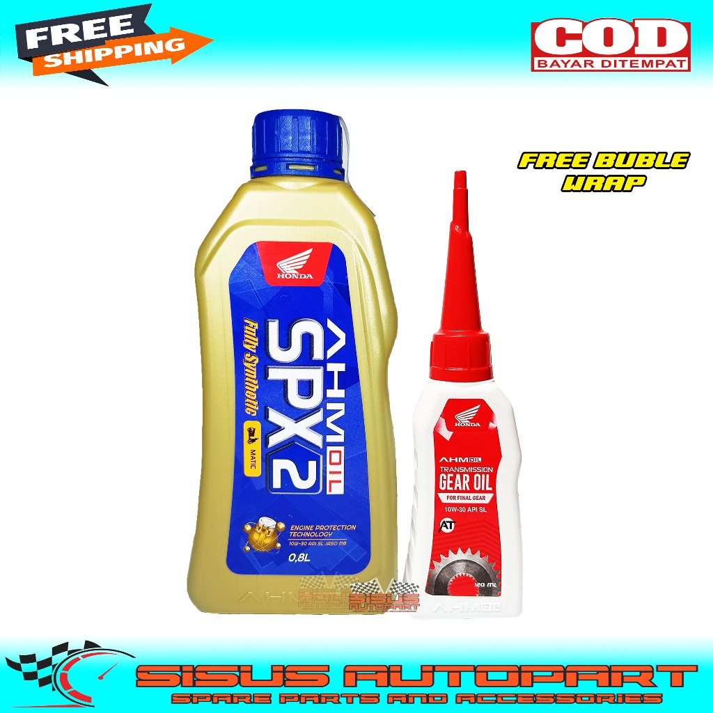 PAKET OLI MOTOR MATIC AHM SPX2 PLUS OLI GARDAN HONDA AHM / PAKET OLI SPX2 PLUS OLI GARDAN AHM MATIC