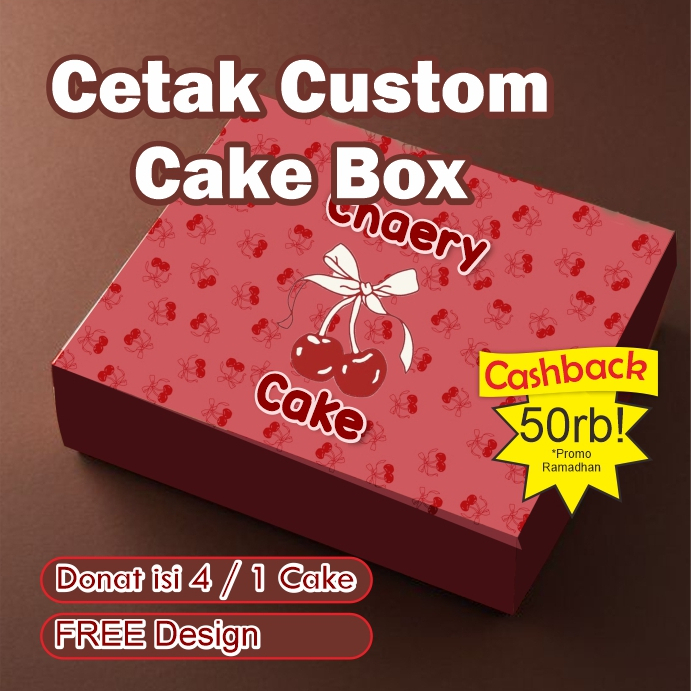 

BOX DONAT ISI 4 / FREE DESIGN (BISA REQ CUSTOM UKURAN & DESIGN)