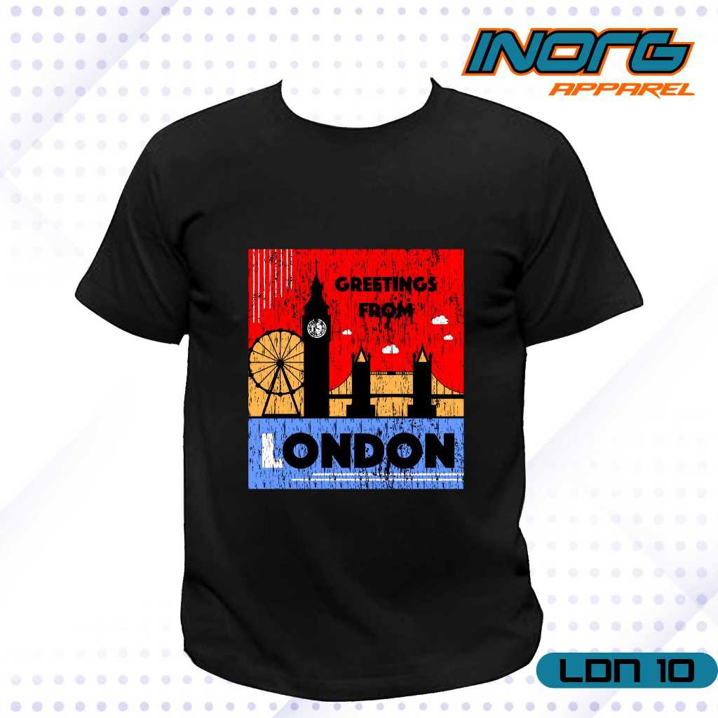 kaos oleh oleh inggris baju england UK tshirt london kaos big ben tower bridge british souvenir tag 