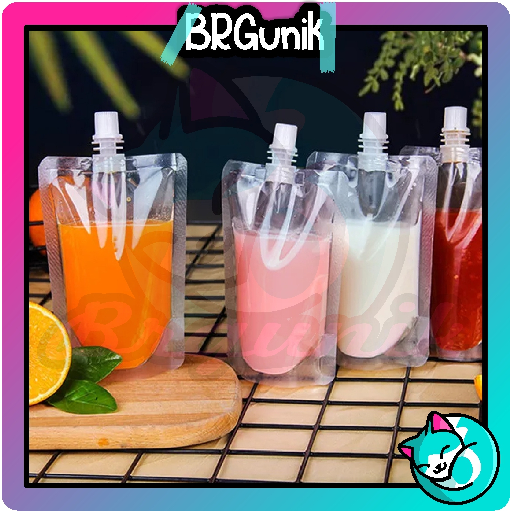 BRGUNIK Standing Pouch Spout / Pouch Minuman / Kemasan Minuman / Kemasan Multifungsi FoodGrade 100ml