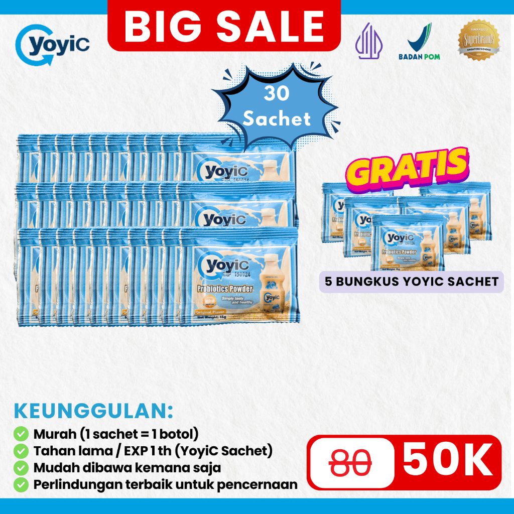 

BELI 3 Renceng [30 Bungkus YoyiC Sachet] GRATIS 5 Bungkus YoyiC Sachet 15gr