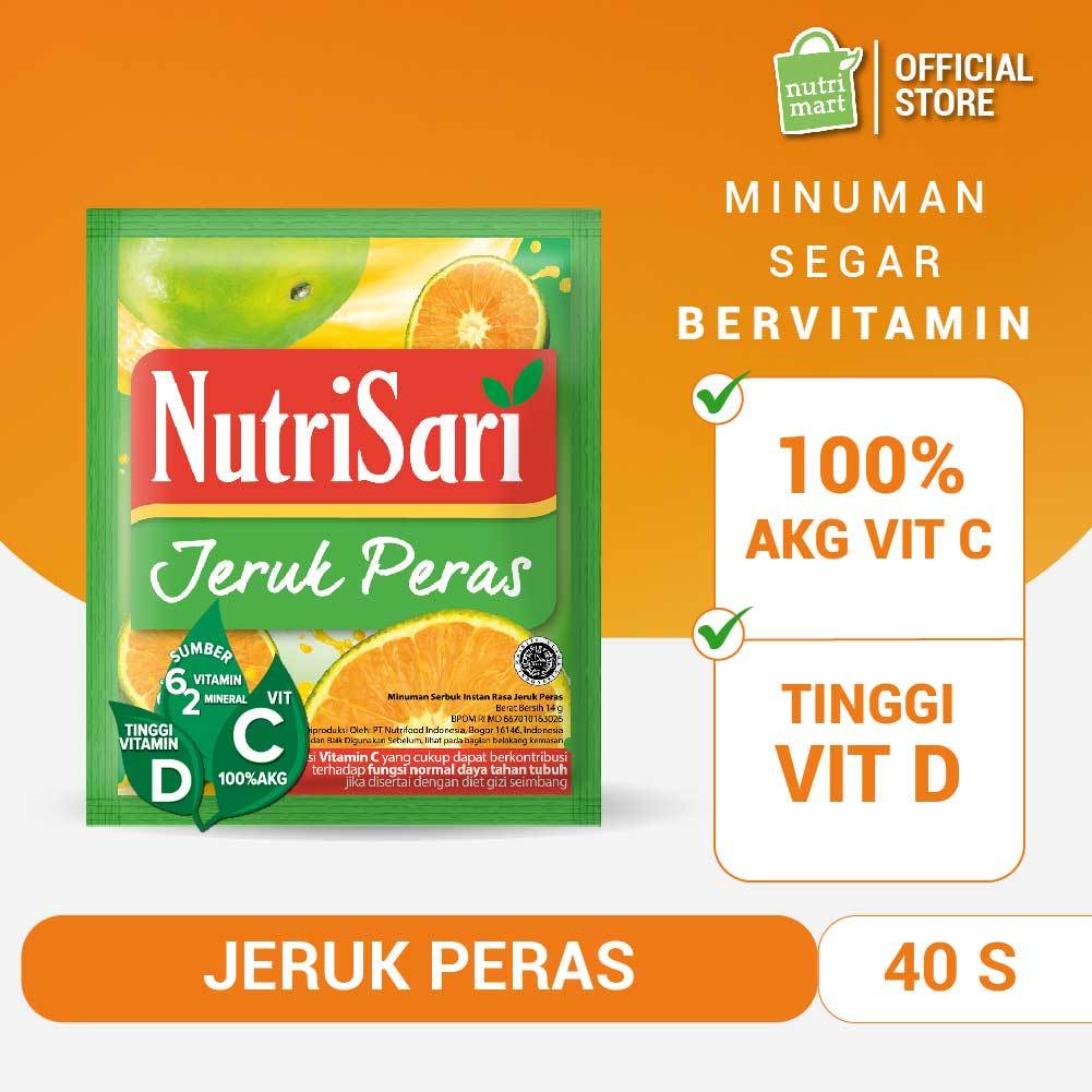 

NutriSari Jeruk Peras 40 sachet - Minuman Buah Vitamin C