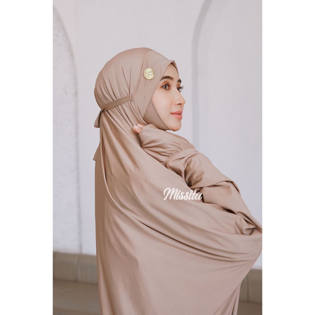 Mukena Dewasa Jersey Premium Rempel Mewah Syar'i Malaysia Menutup Dagu Jumbo