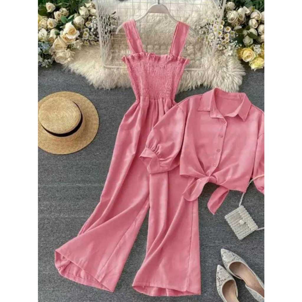 Jumpsuit Korea Style / Oneset Ceril Jumpsuit/ Setelan Wanita Terbaru/ Setelan Korean/ Jumpsuit Korea