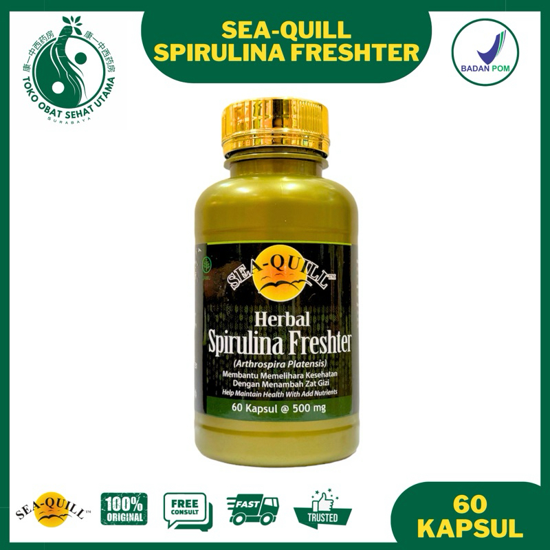 SEA-QUILL HERBAL SPIRULINA FRESHTER / Kapsul Herbal Ekstrak Spirulina / Suplemen Regenerasi Sel, Ant