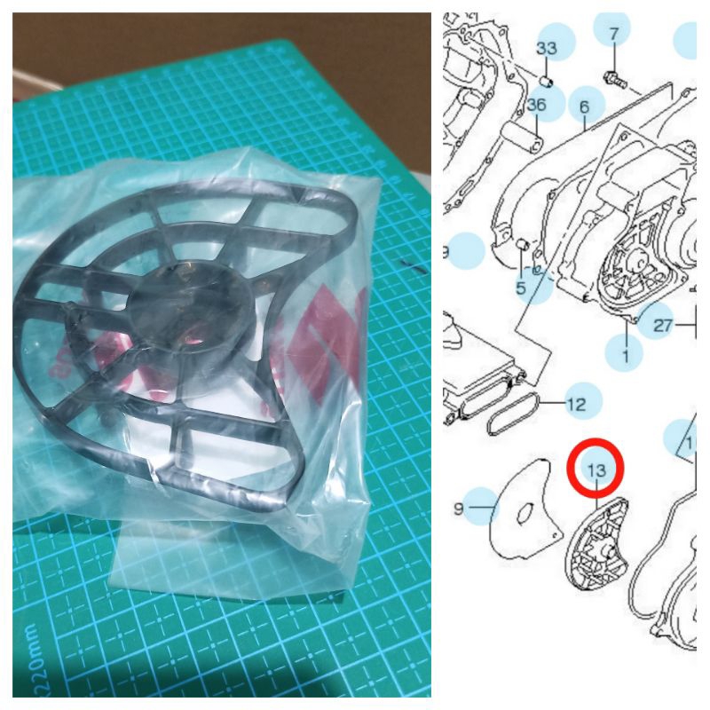 PLASTIK PENAHAN BUSA FILTER CVT SUZUKI SPIN SKYWAVE HAYATE SGP