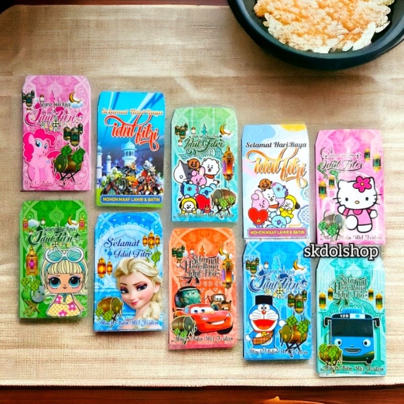 

Amplop lebaran angpau lebaran kartun serie H isi 50 lembar mix gambar