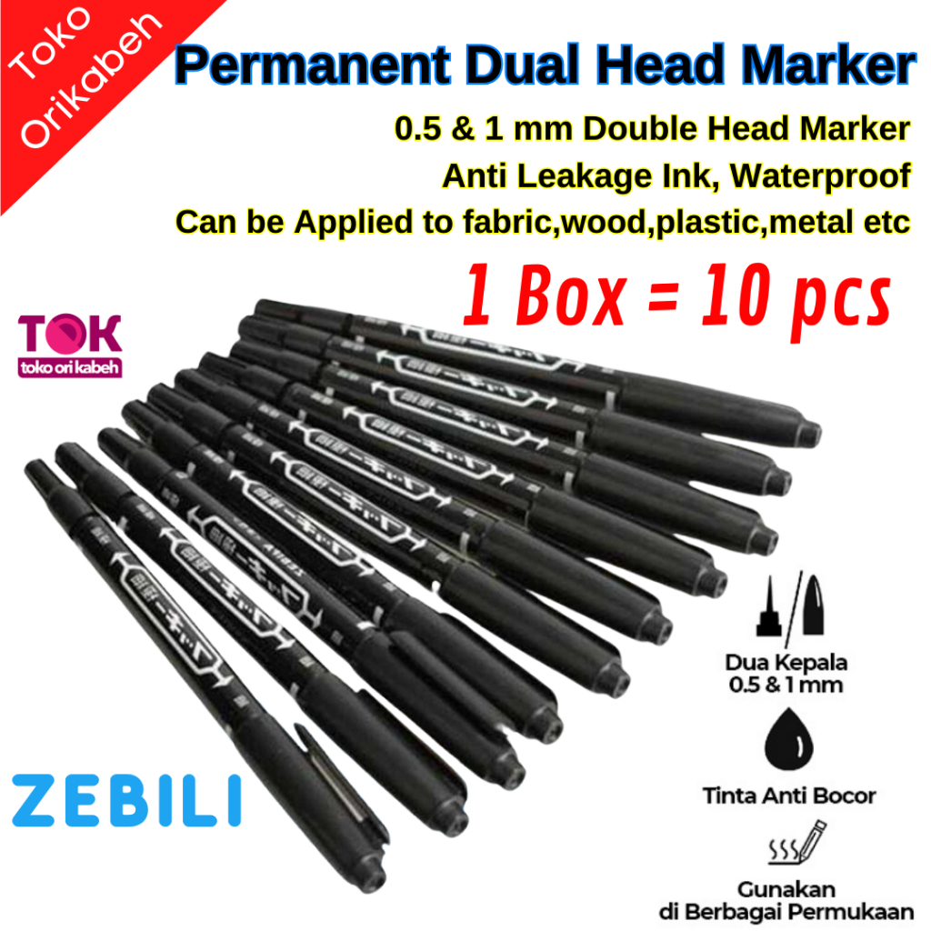 

Pulpen Bulpen Spidol Permanen Tahan Air Bolpoint Bolpoin Ballpoint Sepidol Waterproof Double Head