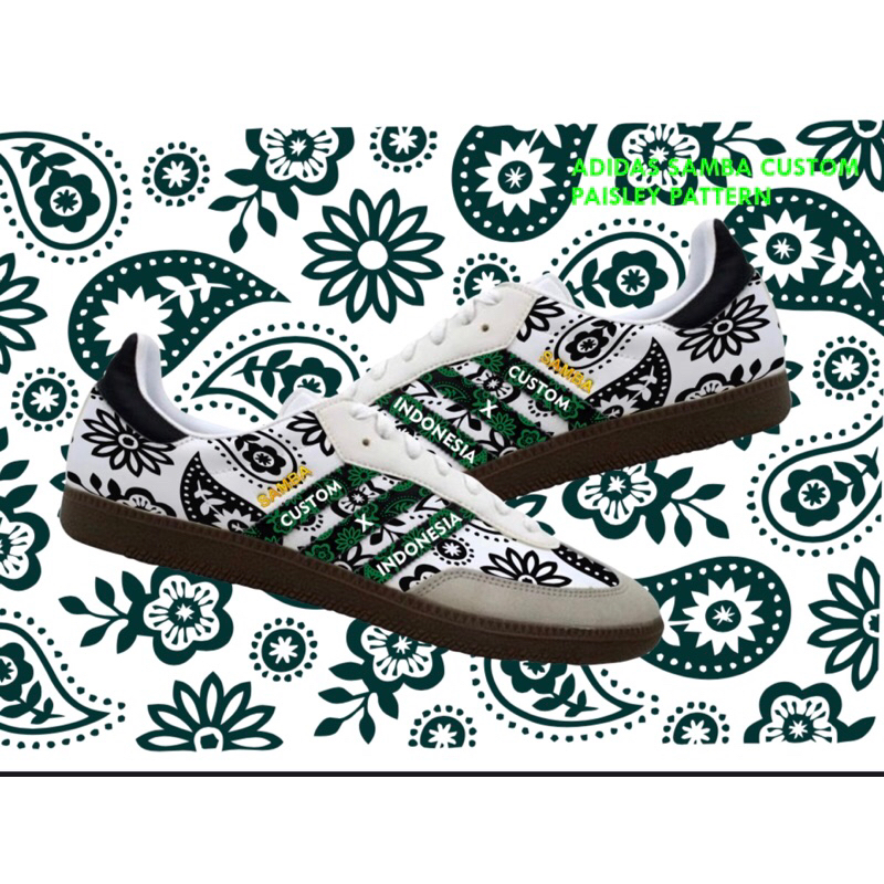 custom Adidas samba paisley pattern