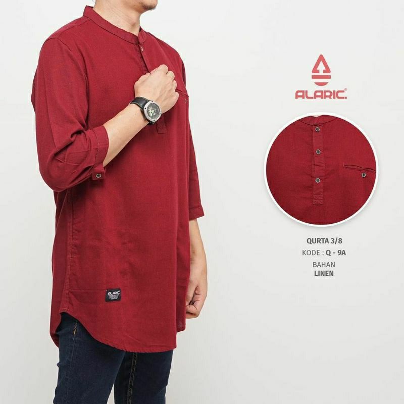 Kurta pria dewasa lengan 3/4 ALARIC