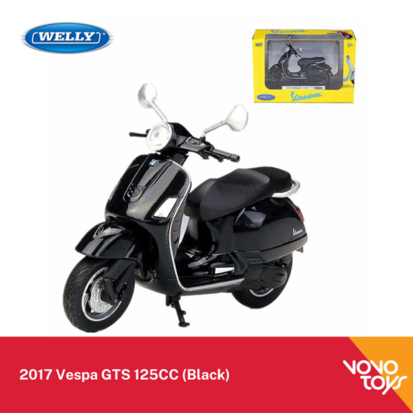 Dijual Welly 1/18 2017 Vespa GTS 125cc Black Limited