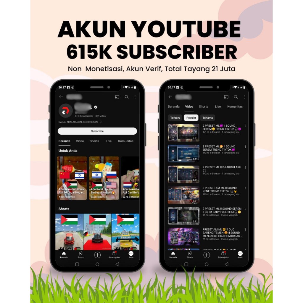 AKUN YOUTUBE GAME 615.000 Subcriber Tahun 2022