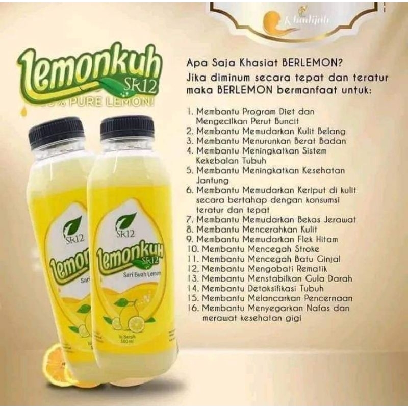 

LEMONKUH SR12 / SARI BUAH LEMON ASLI / MINUMAN DIET SEHAT ALAMI / PENURUN BERAT BADAN