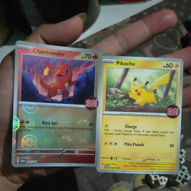 Kartu Pokemon Choki-choki Edition Charmander x Pikachu