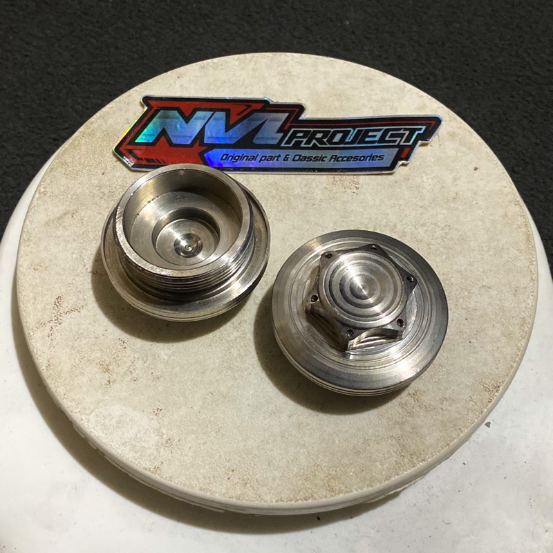 Baut mur tutup tap oli bawah stenlis stainless Handmade full detail untuk CB GL MP Tiger