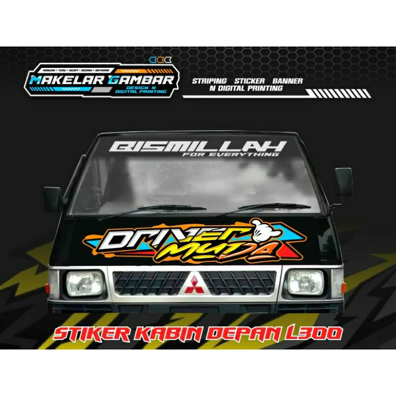 STIKER KABIN DEPAN L300 (bonus stiker cutting kaca depan)