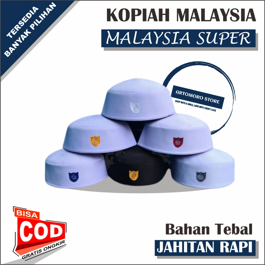 Peci Malaysia Super Tebal Bordir Peci Haji Kopiah Songkok