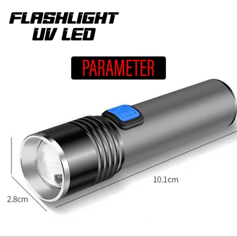 Senter UV Metal Jig LED / Senter Charger LED