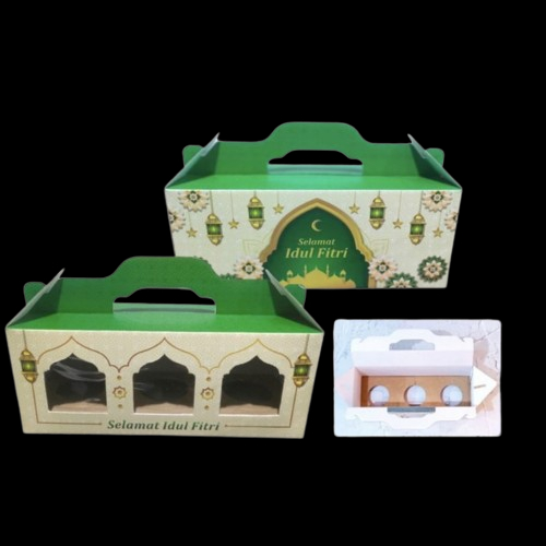 

kardus tenteng idul fitri dus toples 600 ml isi 3 box kue kering hampers eid mubarok 31x12x12 cm