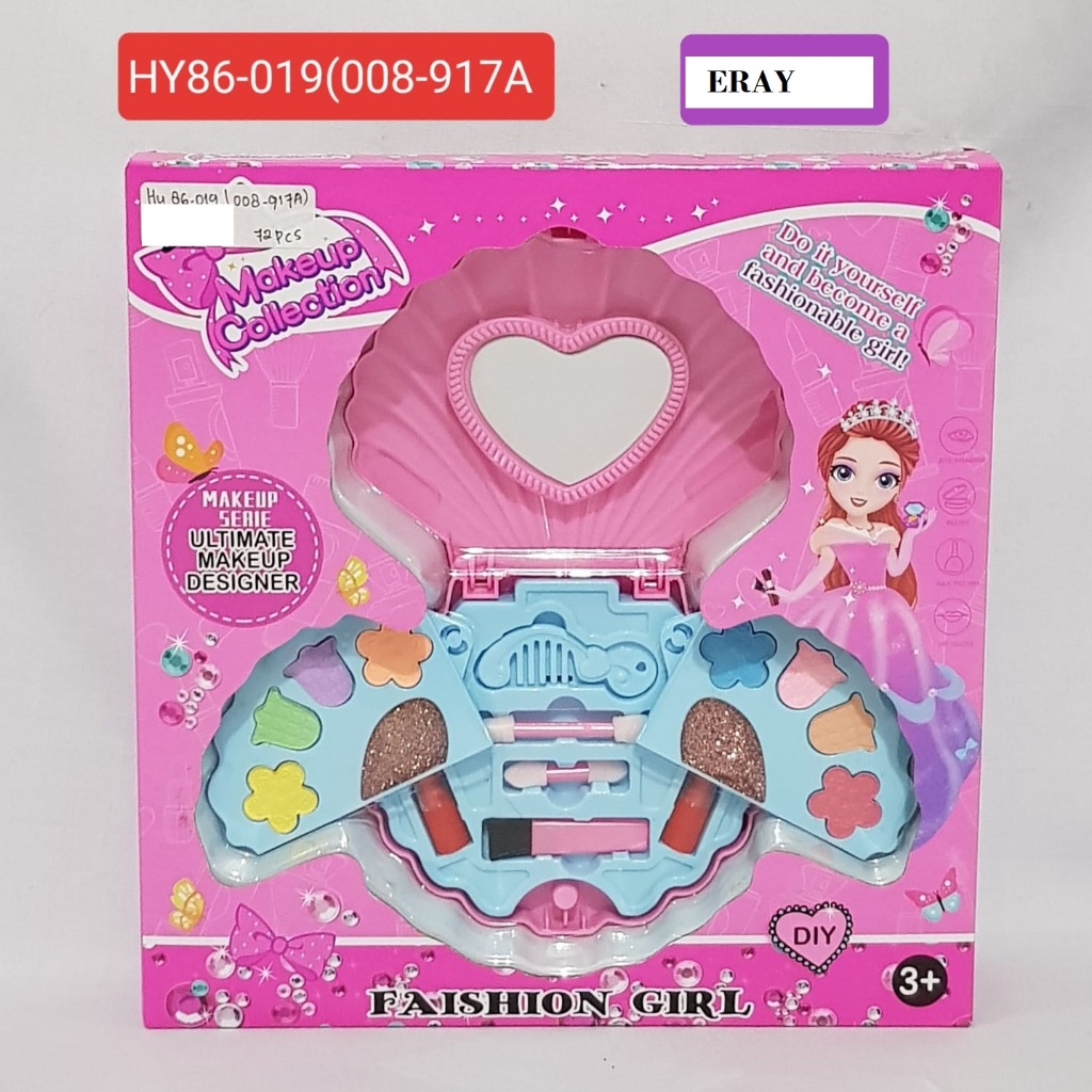 MAINAN ANAK PEREMPUAN MAINAN MAKE UP SET DENGAN BENTUK KERANG YANG ELEGAN MAINAN DANDAN