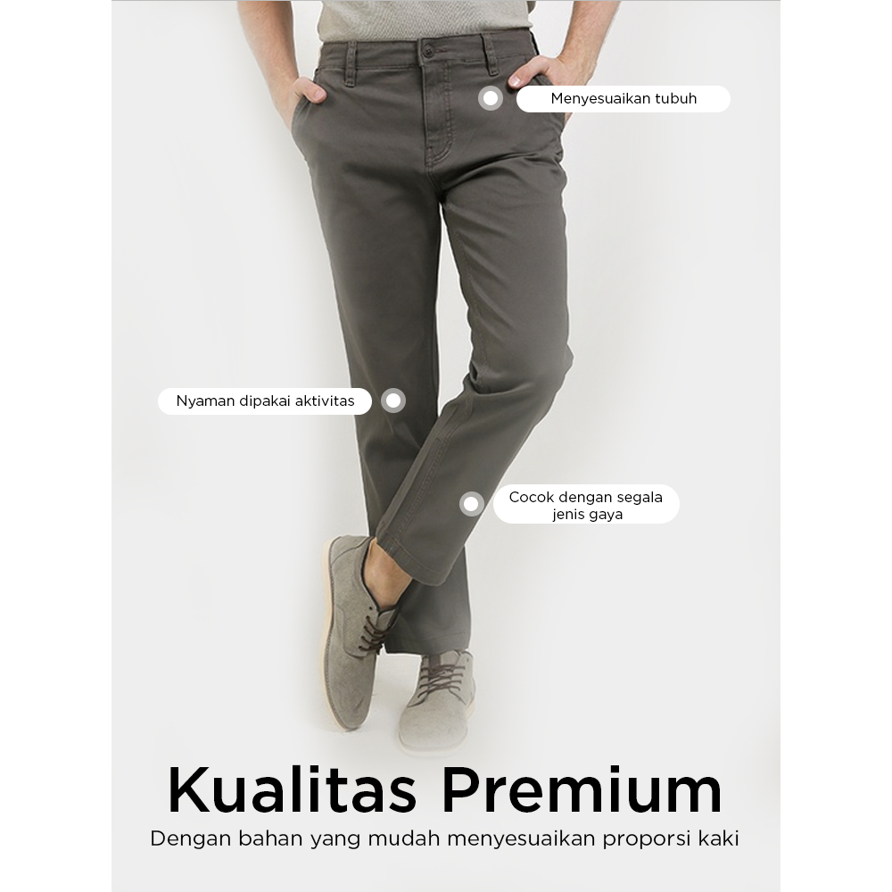 Celana Panjang Pria bahan Cardinal Casual Moka 28 - 38 Termurah COD Grade Ori Bahan Nyaman Standard 