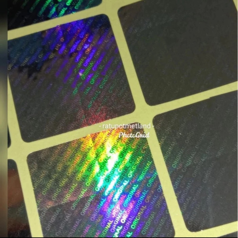 

Stiker hologram ORIGINAL pecah telor silver ukuran 2 x 2 cm untuk 49 pot