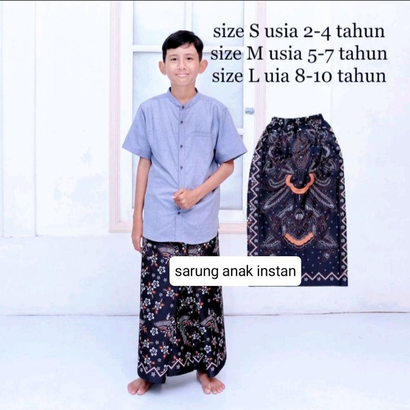 SARUNG BATIK ANAK LAKI-LAKI  INSTAN PAKAINA MUSLIM TERBARU BAJU RAMADHAN TERLARIS TERBAIK
