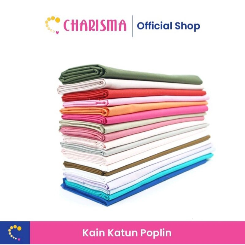 charisma bahan kain katun poplin-poplin 100% katun-bahan kemeja dress gamis harga per  2yard