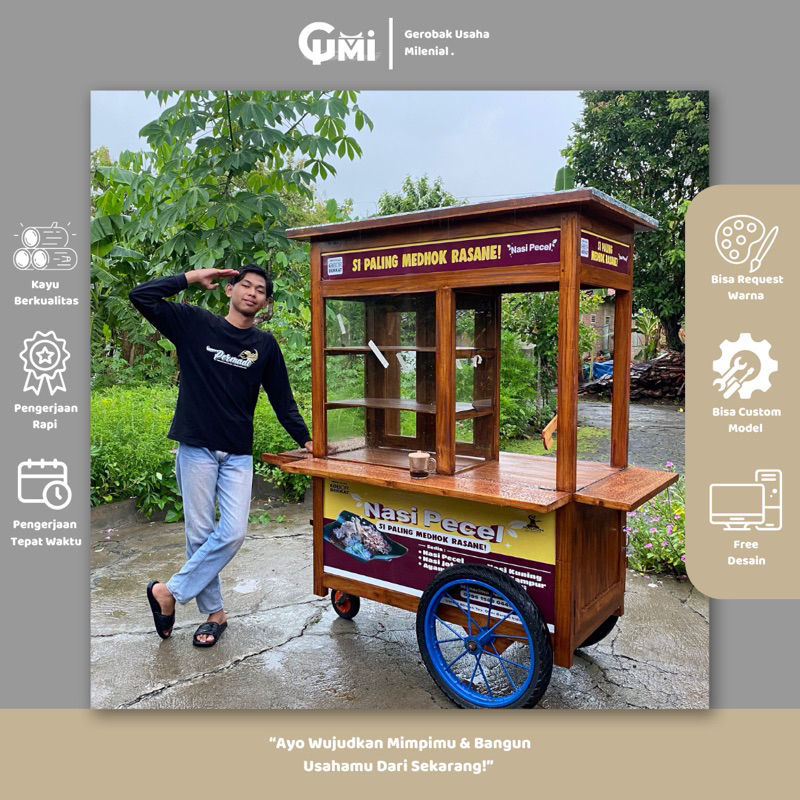 Gerobak nasi pecel / rombong pecel lele minimalis | gerobak jualan nasi ayam ayam penyet