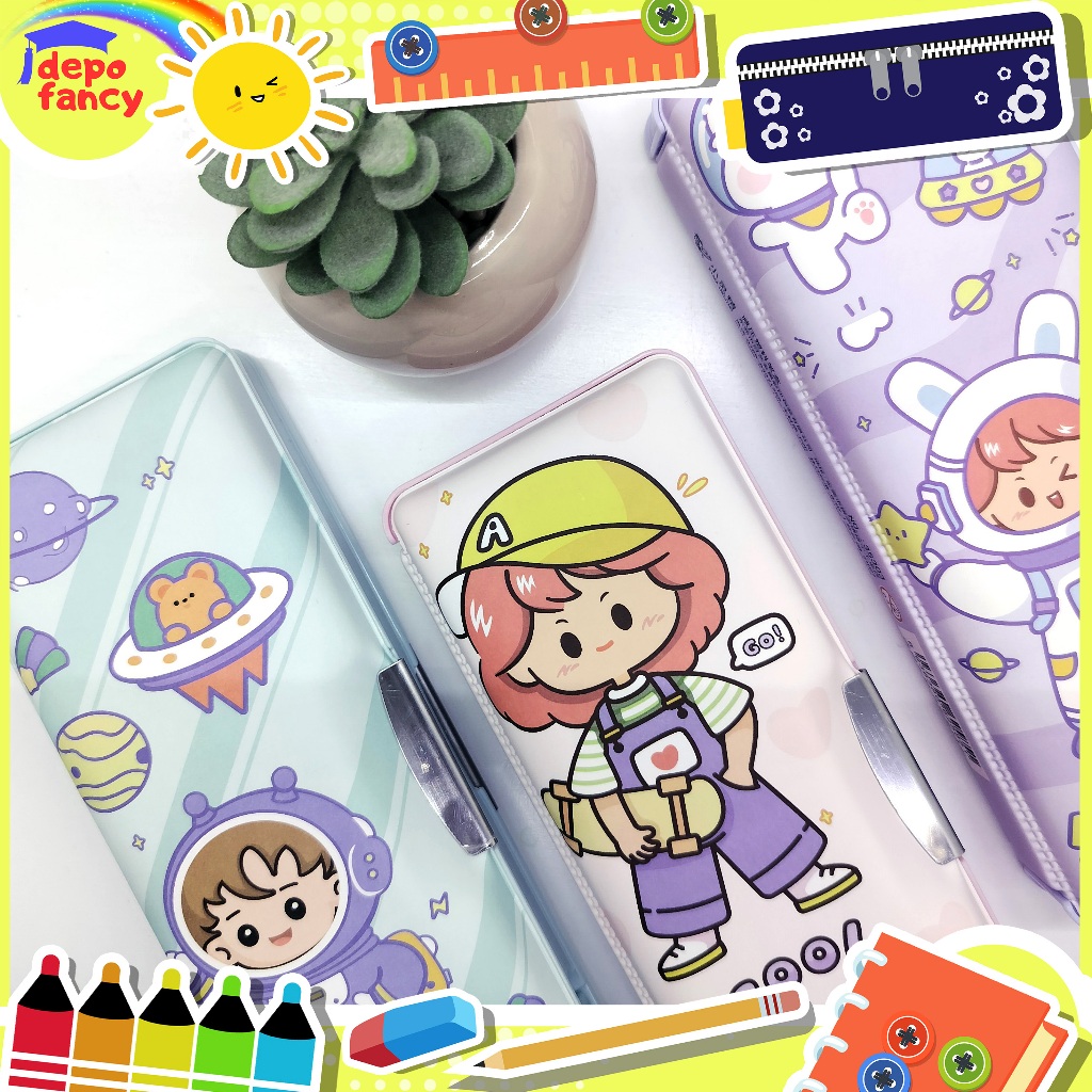 

Kotak Pensil Magnet 2 Sisi 35303 + Rautan Pensil / Pencil Case / Tepak / Boks Pensil / Box Pen
