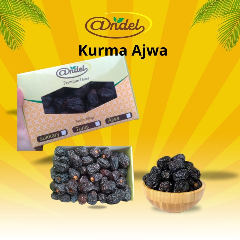 

Kurma Ajwa 500 gr/ kurma nabi premium/ andel premiun dates