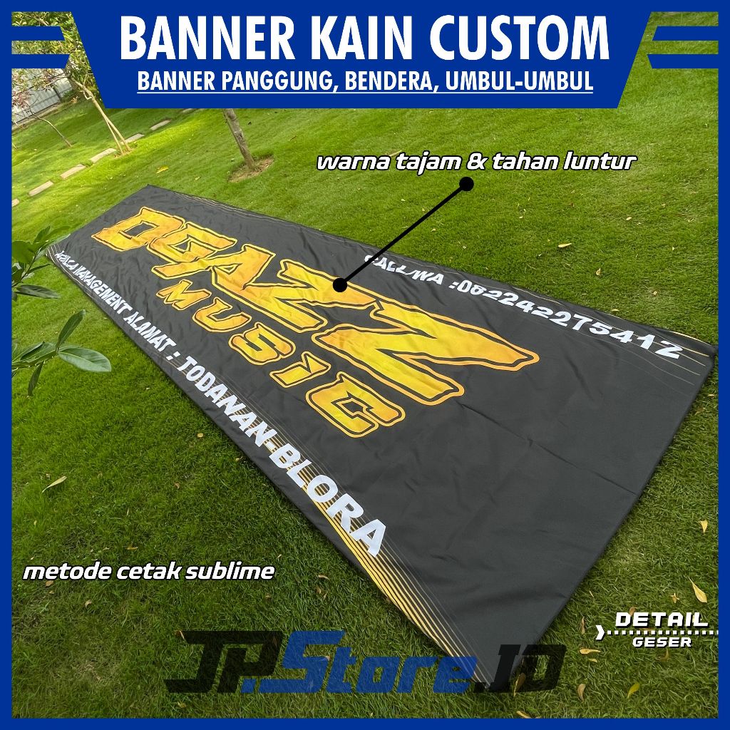 Custom Banner Kain Bendera Baliho Spanduk Kain Permeter