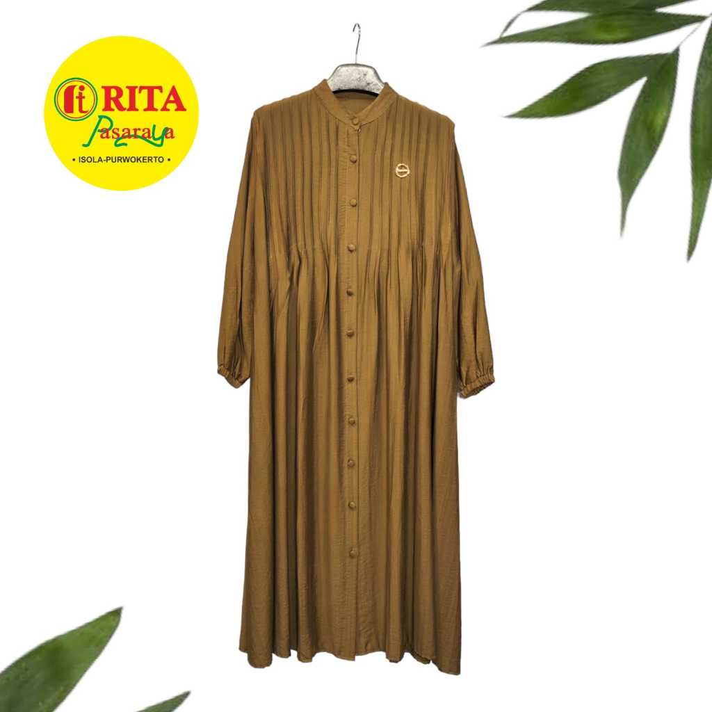Gamis Dewasa Midi Linen Warna / Gamis Wanita