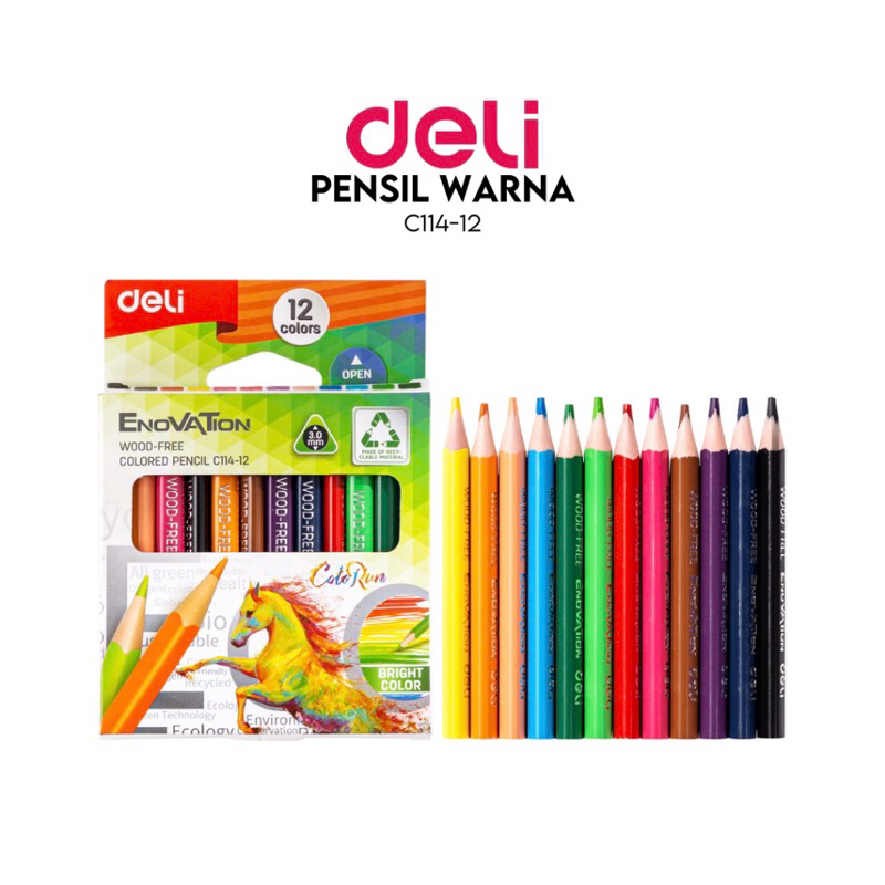 

Pensil Kayu 12 Warna DELI ENOVATION C113-C114 / Colored Pencil