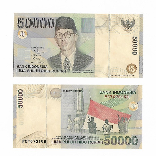 Uang Kuno Indonesia 50000 Rupiah 1999 WR Supratman