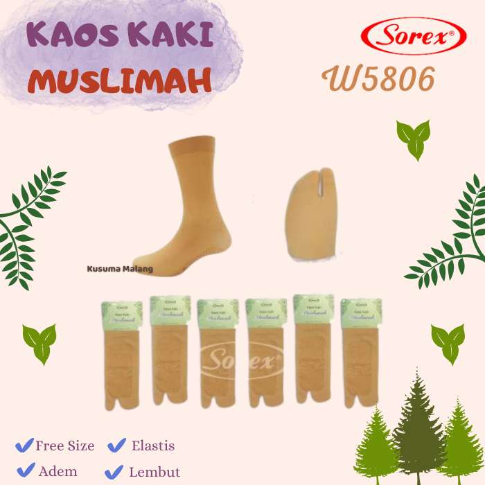 Sorex W5806 | Kaos Kaki Panjang Jempol Wanita Muslimah COD Kusumawardani Malang