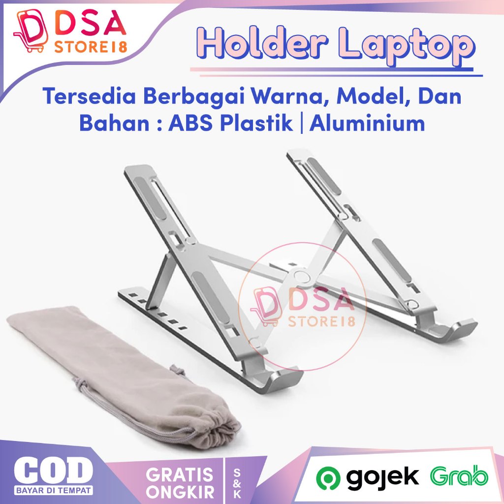 Stand Laptop Aluminium / Dudukan Laptop Tablet ABS Multifungsi Adjustable Anti Slip