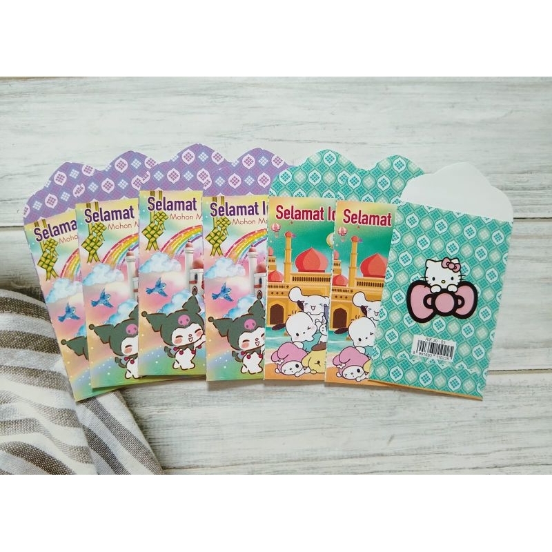 

(8 LEMBAR)AMPLOP LEBARAN MINI AIK-20 MOTIF KUROMI KARTUN UK 5.5X11CM