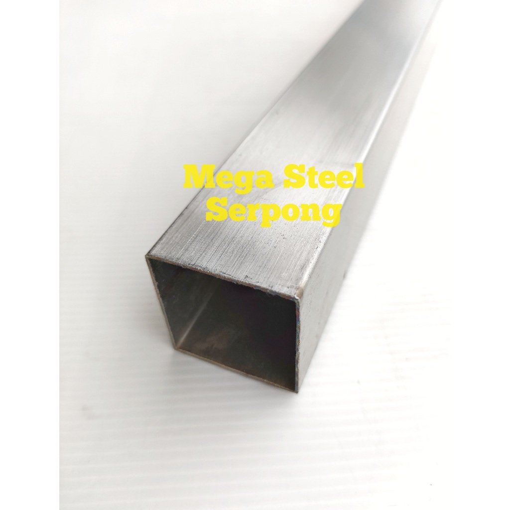 Hollow Stainless Steel/ Pipa Kotak Hairline 20x40 mm, Tebal 1.2 mm