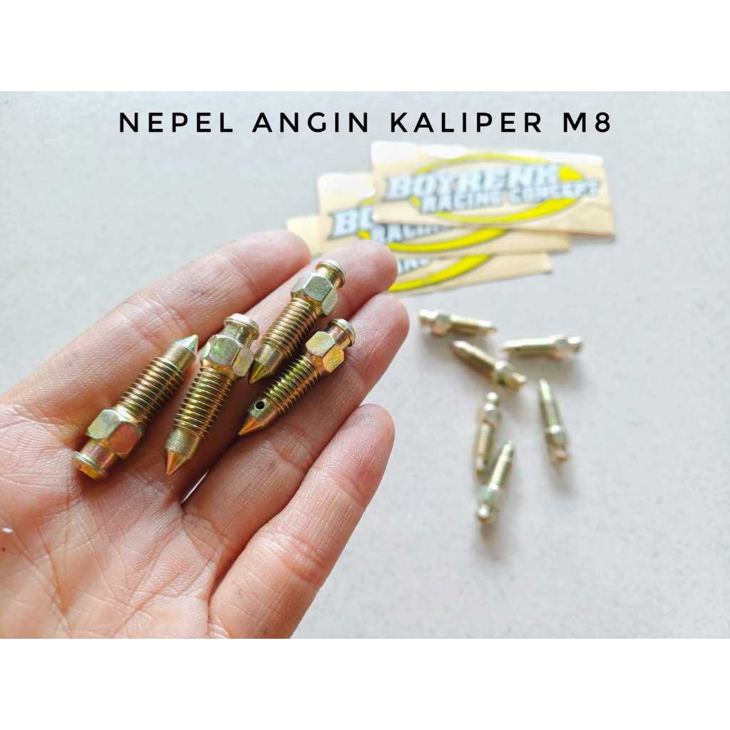 NEPEL ANGIN CAKRAM DRAT M8 DRAT 1.00 BAUT NEPEL PEMBUANGAN ANGIN KALIPER CAKRAM