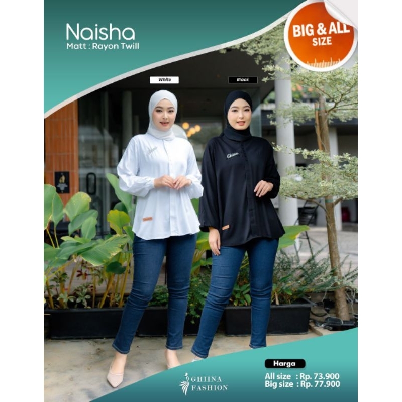 BAJU ATASAN WANITA POLOS NAISHA GHINA FASHION TERBARU