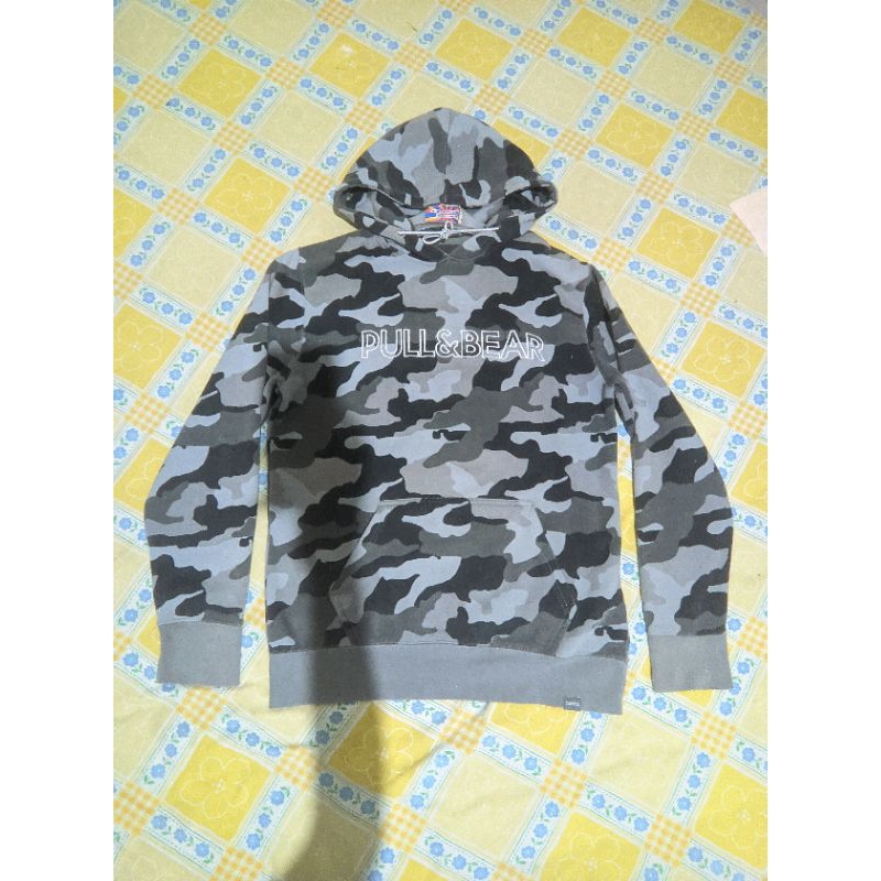 HOODIE PULL&BEAR CAMO GREY